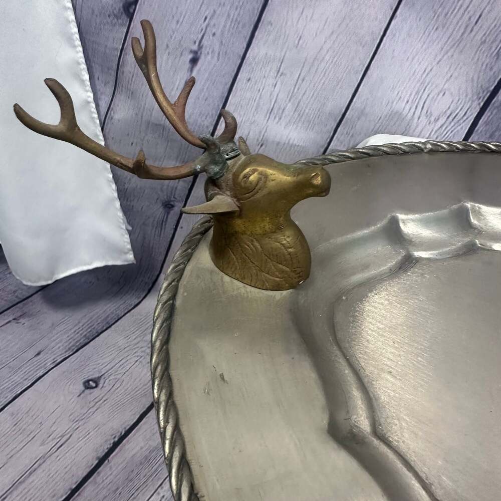 Moose Head Metal Serving Tray , 16”x12”X1" , Vintage - Picture 3 of 8